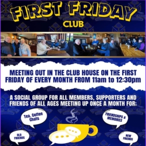 First Friday Club meeting this Friday April 5th