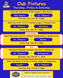 Busy Week Ahead: St. Finbarr's Hurling & Football Fixtures Breakdown