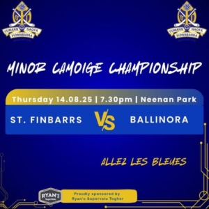 All Eyes on Neenan Park for St. Finbarrs vs Ballinora Minor Camogie