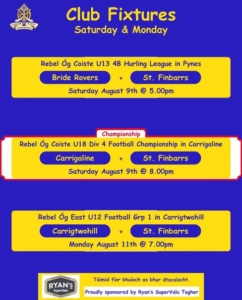 St. Finbarr’s Rebel Óg Fixtures