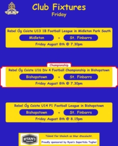 St. Finbarr’s Rebel Óg Fixtures