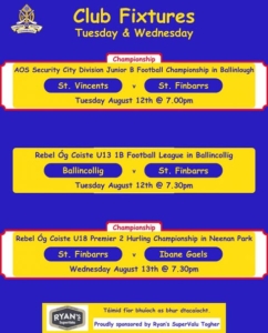 St. Finbarr’s Rebel Óg Fixtures
