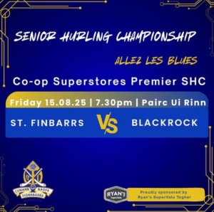 St. Finbarrs Set for Senior Hurling Championship Clash with Blackrock – August 15th